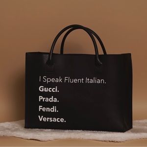 LA Trading Co-Large Modern Vegan Tote Bag Black